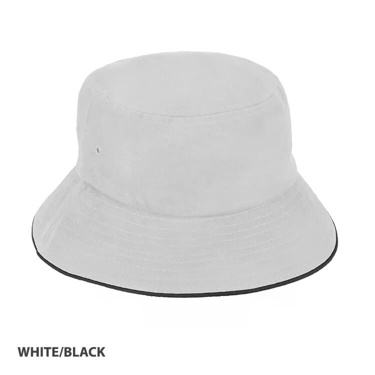 Bucket Hat Sandwich Design AH695 White Black