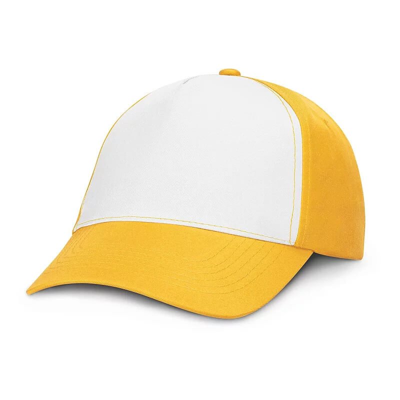 Oregon 5 Panel Cap White Front 106092 White Yellow