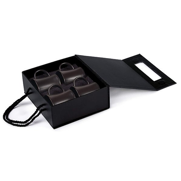 Quartetto Espresso Set POQES Black in Gift Box