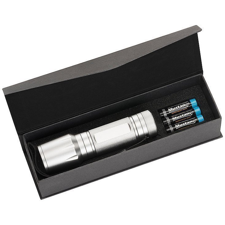 Trekk Compact Power Torch TK1021SL Silver in Black Gift Box