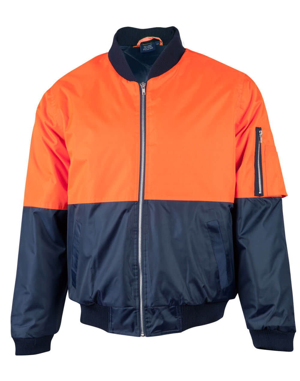 Hi Vis Two Tone Flying Jacket Unisex CASW06A Orange Navy Front Workwear Jacket