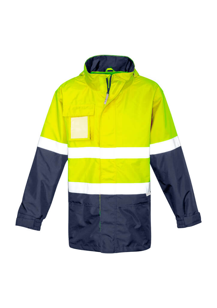 Ultralite Waterproof Jacket Mens CAZJ357 Yellow Navy Front Workwear Mens Jacket
