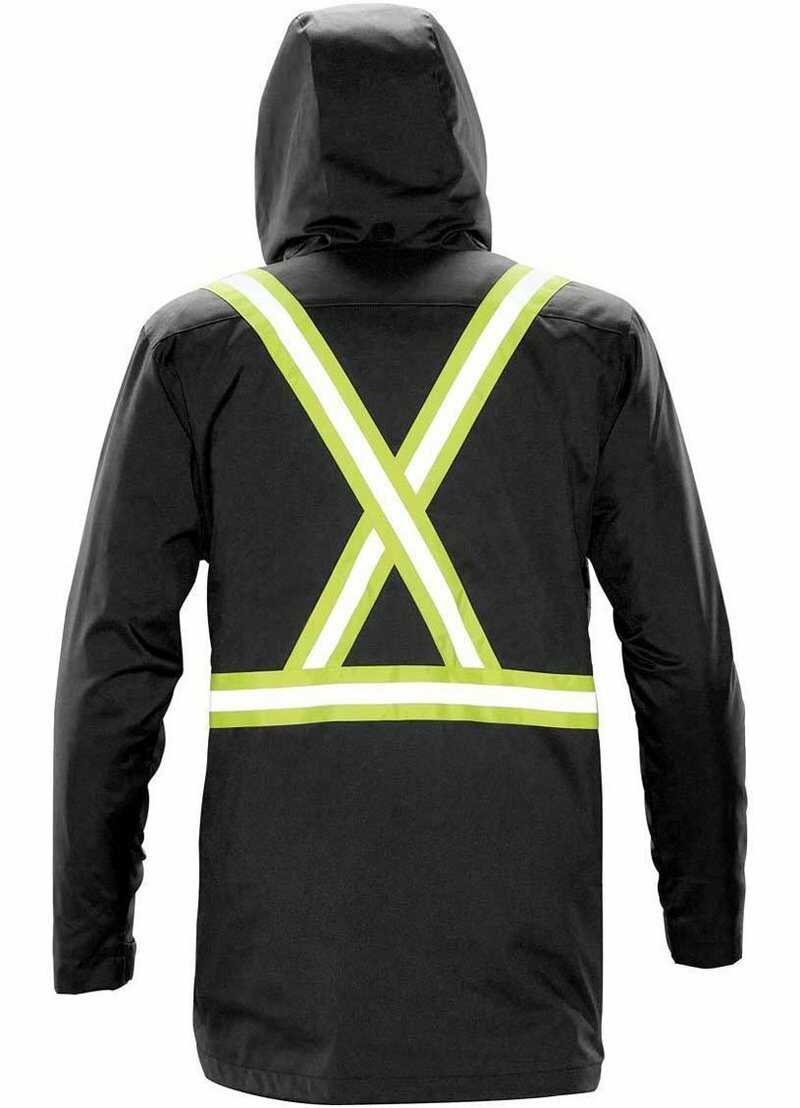 Vortex HD 3 In 1 Reflective Parka Mens CATPX 3R Unbranded Black Back View