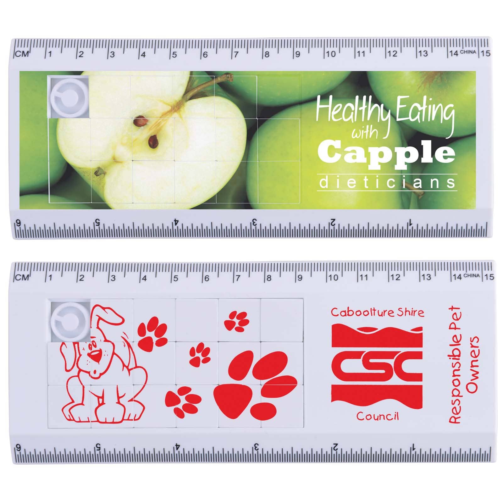 Amaze Slider Puzzle Ruler CALL891 Branded White Top View