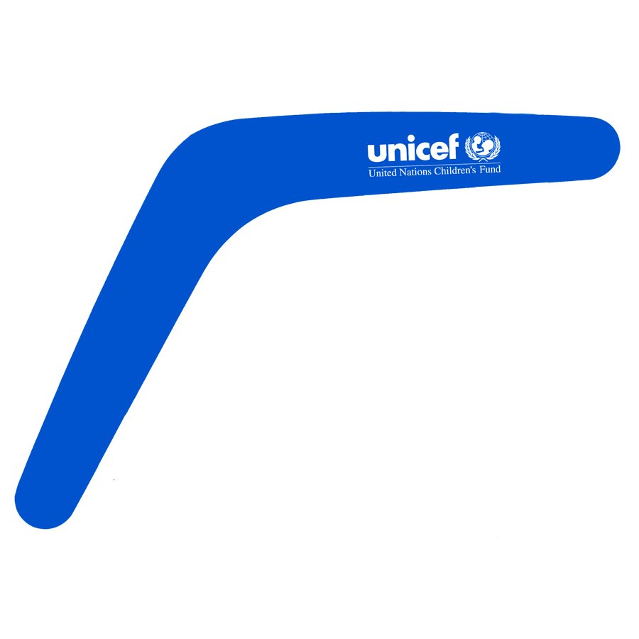 Branded Plastic Boomerang CAK476 Branded Blue Front View
