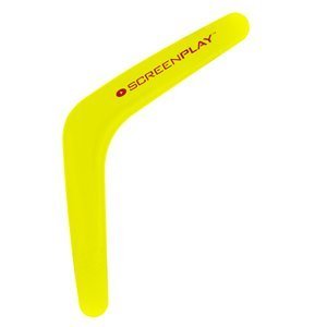 Branded Plastic Boomerang CAK476 Branded Yellow Front View