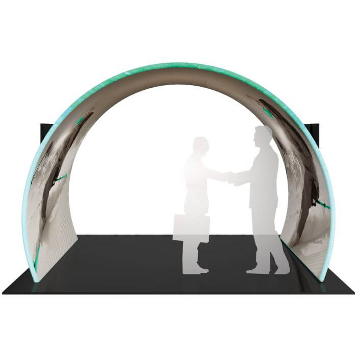 Custom 3.5m Stretch Fabric Archway CAEDCust0005 Branded Custom Colours Front View Lifestyle