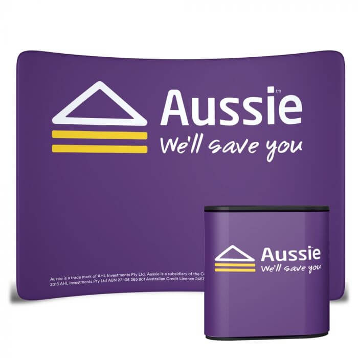 Custom 3m Curve Stretch Fabric Wall CAEDCust0025 Branded Custom Colours Front View Lifestyle Image 2