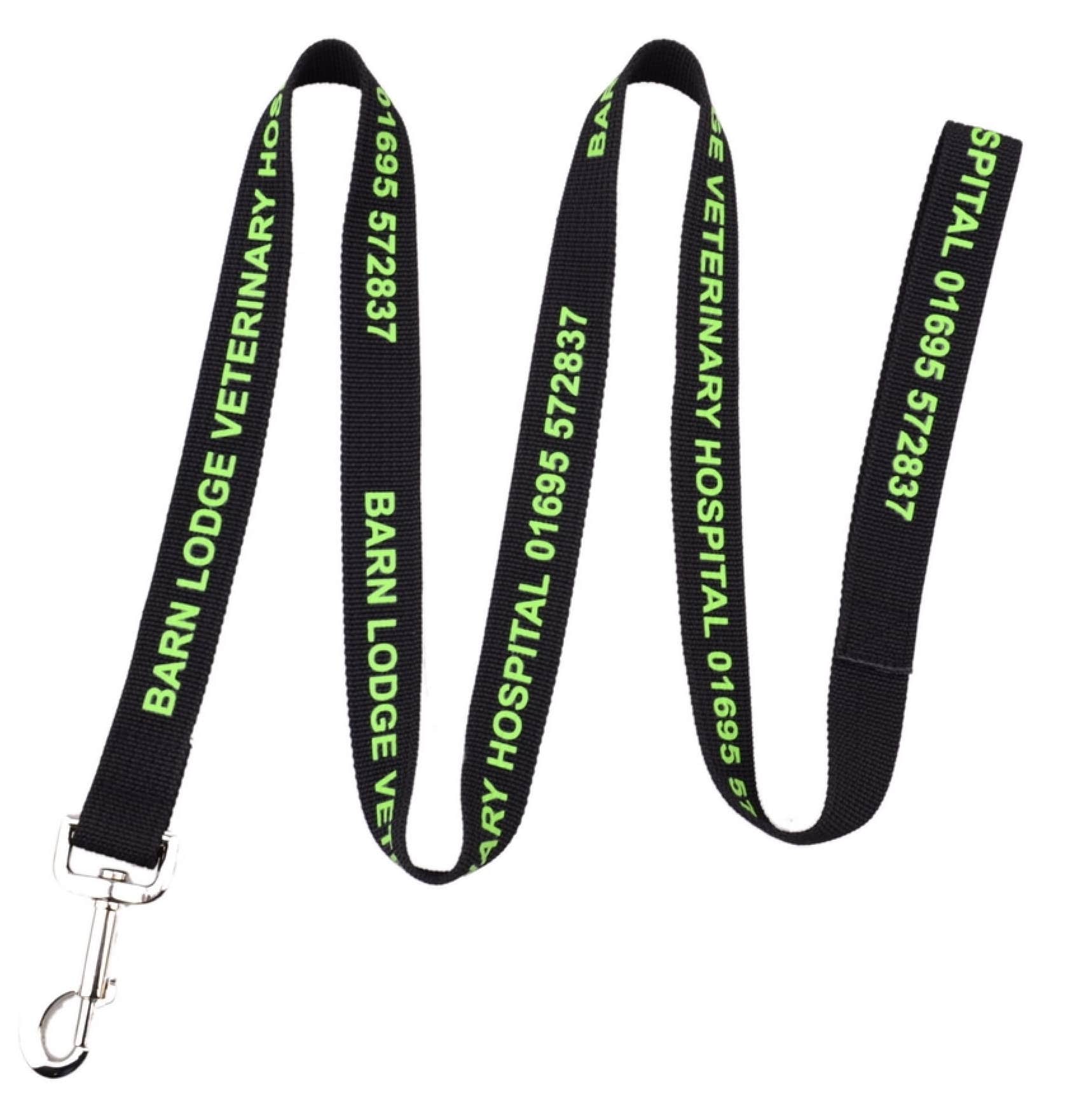 Polyester Dog Leash 15mm CAPCL45 Branded Black Side View