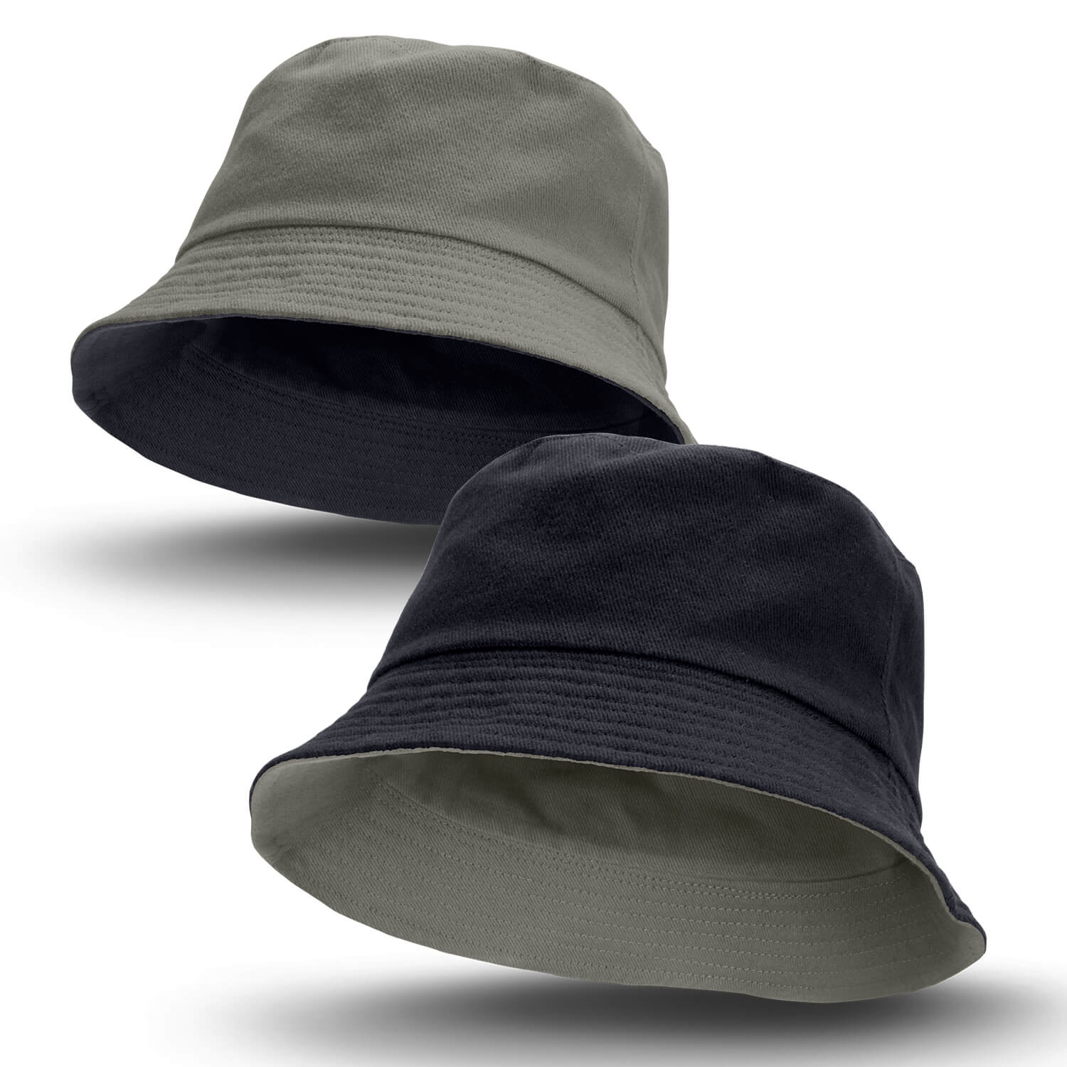 Reversible Bucket Hat CA121548 Unbranded Front View Black Grey Lifestyle Image
