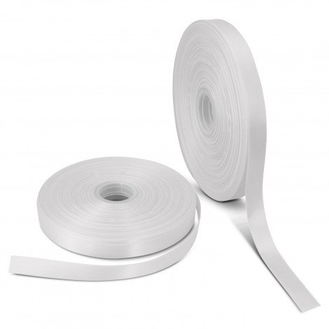 Branded Gift Ribbon 15mm CA116911 Unbranded White Side View