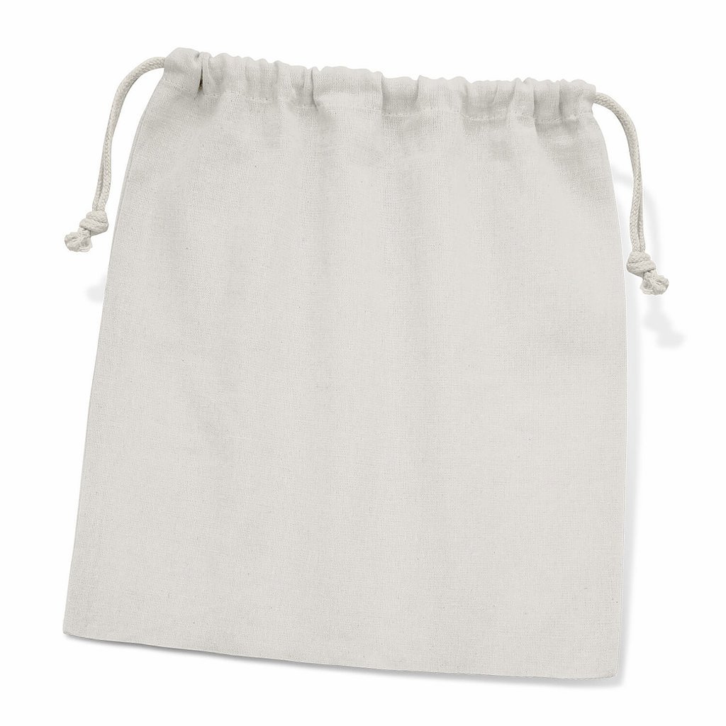 Cotton Gift Drawstring Bag Large CA111806 Unbranded Front View White