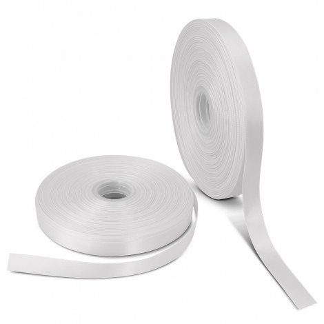 Full Colour Custom Branded Gift Ribbon 15mm CA117022 Unbranded WhiteColours Side View