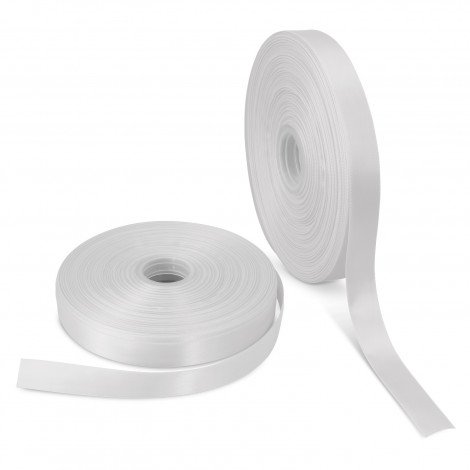 Full Colour Custom Branded Gift Ribbon 25mm CA117024 Unbranded White Side View