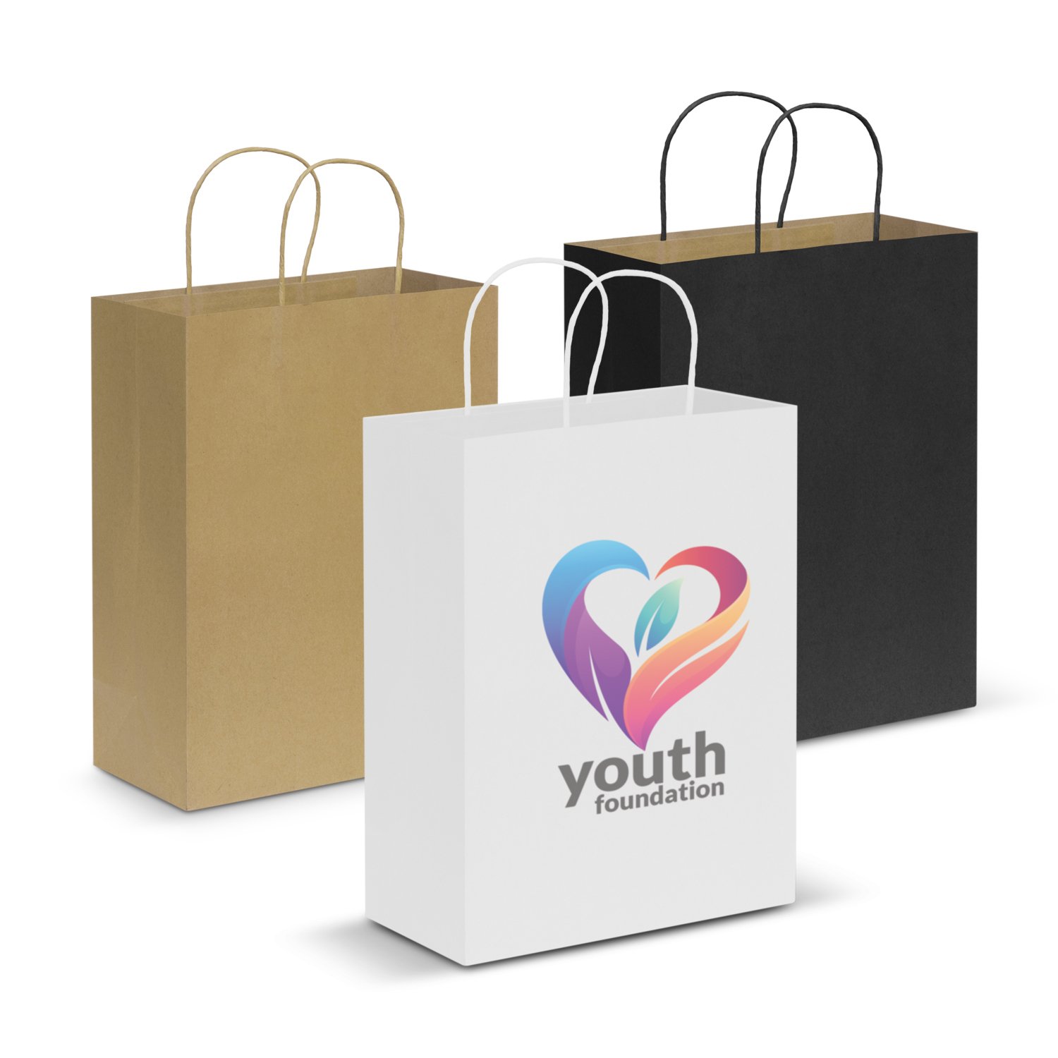 Paper Carry Bag Large CA107590 Branded All Colours Front View