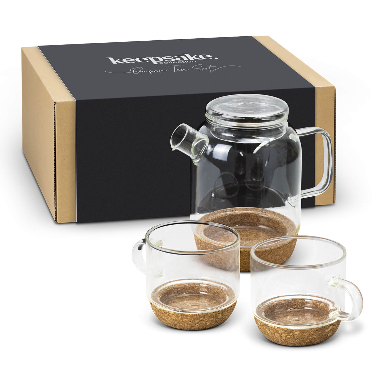 Keepsake Onsen Tea Set CA122474 Unbranded Natural Side View with Gift Box
