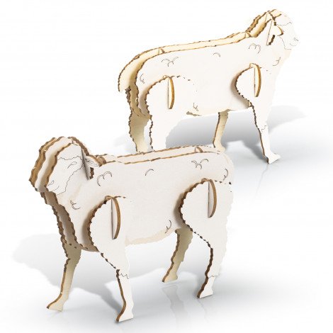 Custom Craft Wooden Model Sheep CA124048 Unbranded Various Colours Front View