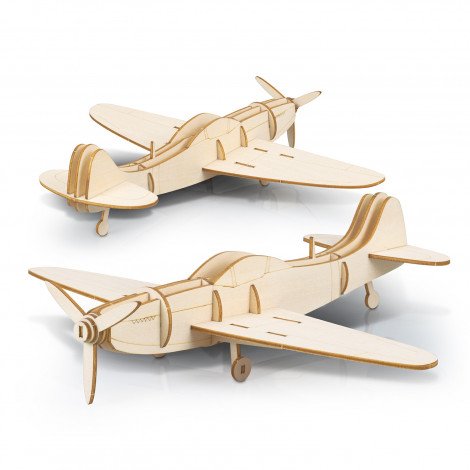 Custom Craft Wooden Model Spitfire CA124054 Unbranded Natural Colours Front View 2