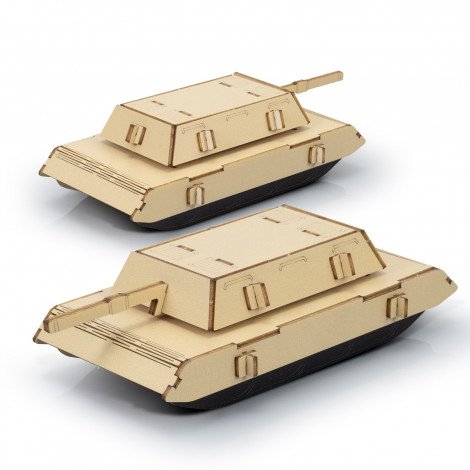 Custom Craft Wooden Model Tank CA124053 Unbranded Natural Colours Front View