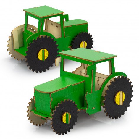 Custom Craft Wooden Model Tractor CA126026 Unbranded Various Colours Front View