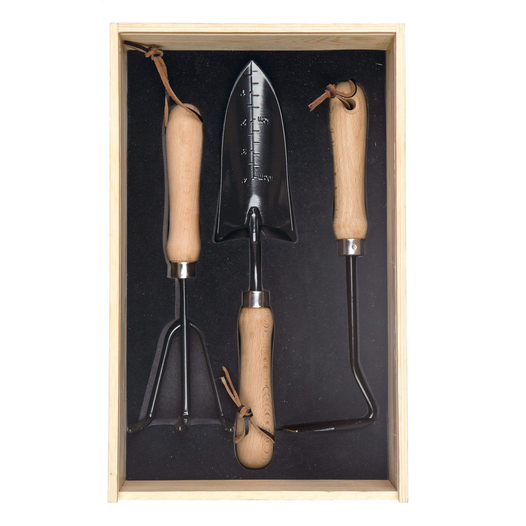 Dig It Garden Tools Gift Set CAPODIGB Unbranded Natural Black Top View Open Tools Inside