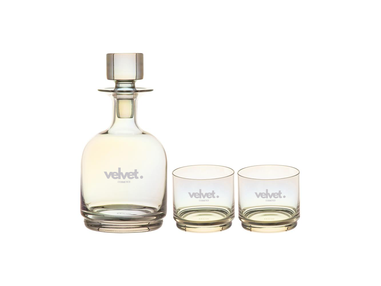 Maxwell & Williams Glamour Decanter Set CAMQ0057 Branded Clear Side View