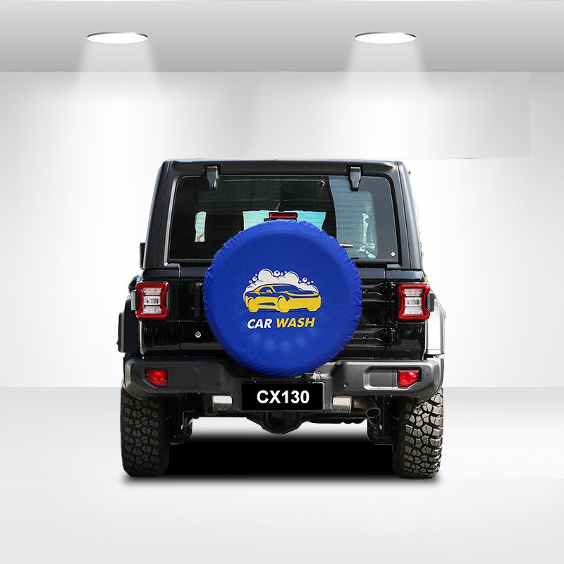 Spare Tyre Cover CAPOS86 Branded Front View Lifestyle Image Spare Tyre Cover CAPOS86 Branded Front View Lifestyle Image