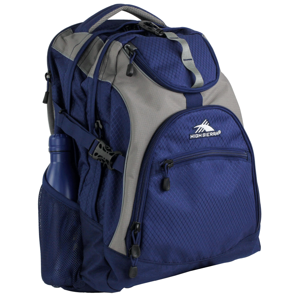 High Sierra Access 17 Inch Computer Backpack 46 Litre CAHS1006 Unbranded Blue Grey Angle Front View