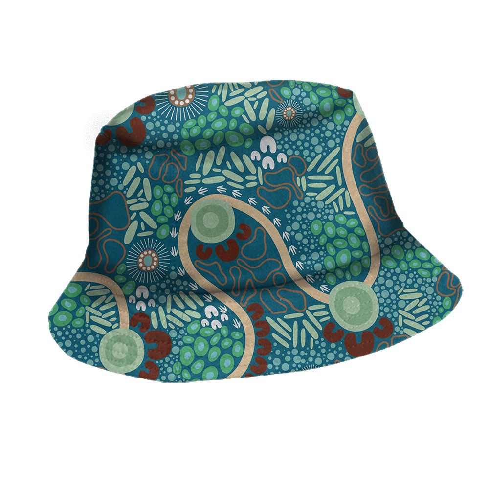 Moving Forward Bucket Hat Adult CAIP045 Unbranded Blue Side View