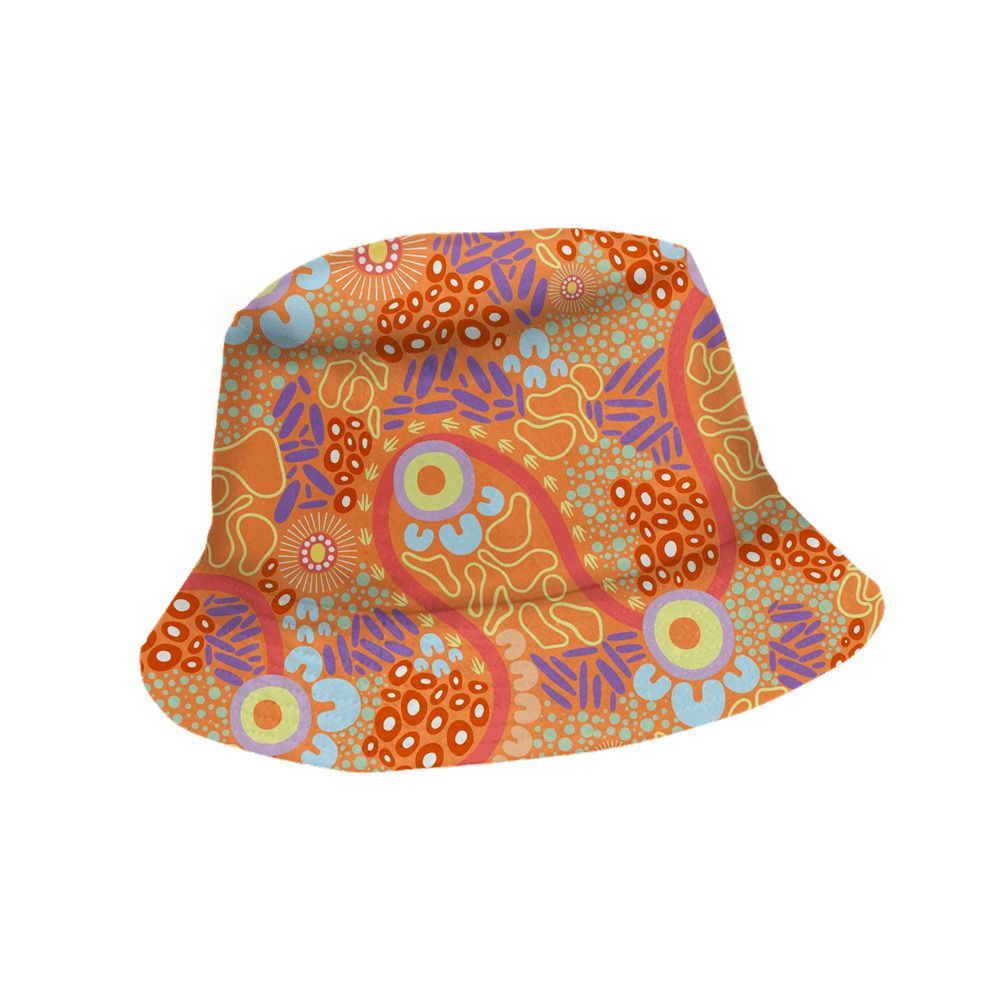Moving Forward Bucket Hat Adult CAIP045 Unbranded Orange Side View Moving Forward Bucket Hat Adult CAIP045 Unbranded Orange Side View