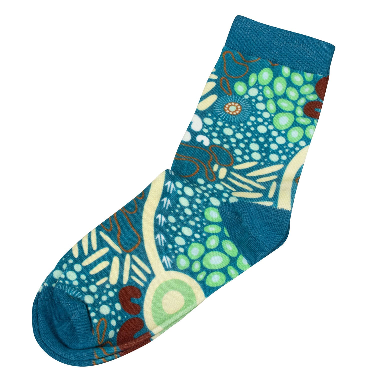 Moving Forward Crew Socks CAIP054 Unbranded Blue Side View Moving Forward Crew Socks CAIP054 Unbranded Blue Side View
