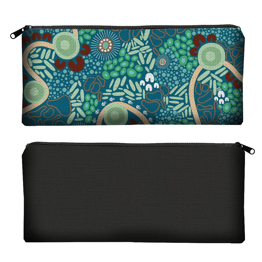 Moving Forward Pencil Case CAIP057 Unbranded Blue Front Back View