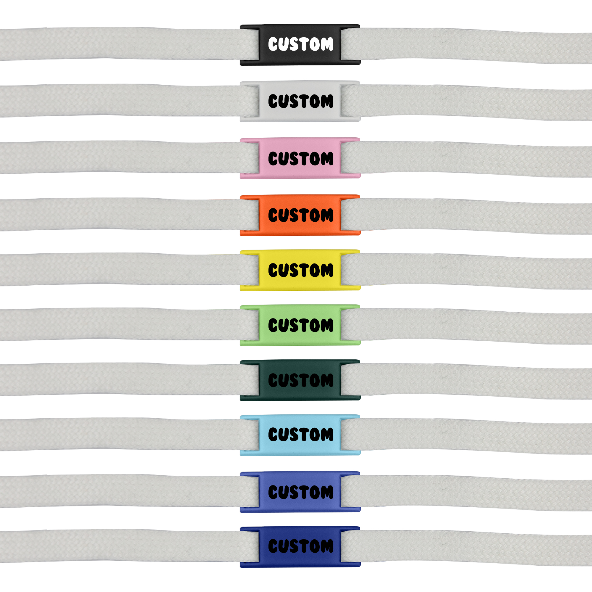 Classic Shoelace Charms CASCH001 Branded All Colours Front View Classic Shoelace Charms CASCH001 Branded All Colours Front View