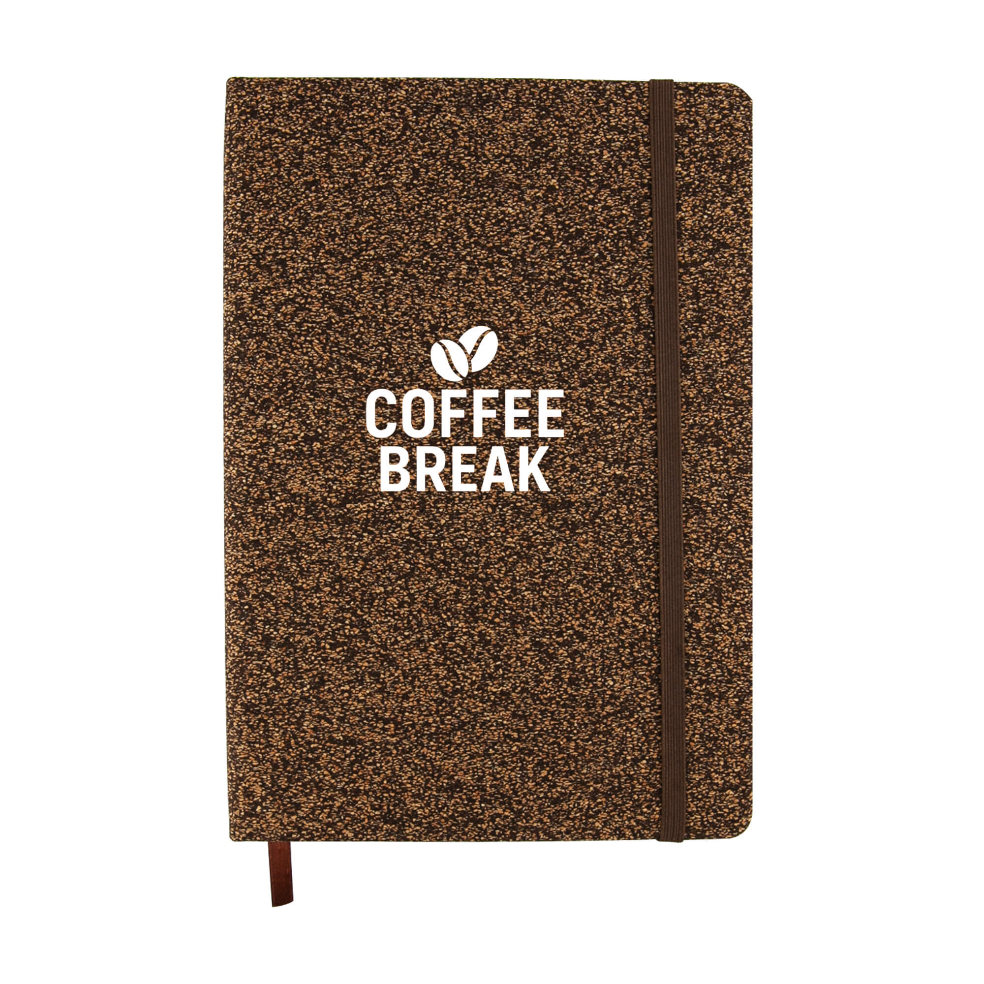 Coffee Grounds Notebook A5 CANB030 Branded Natural Front View
