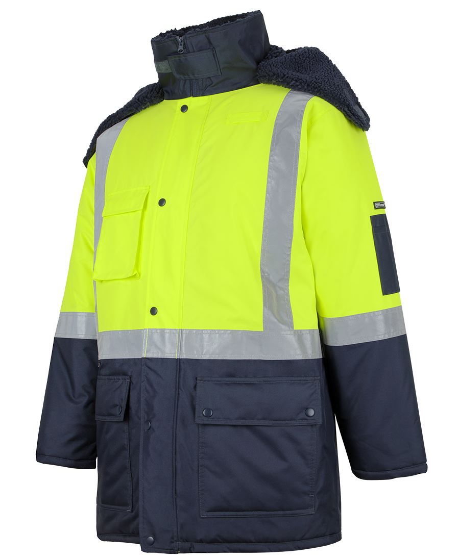Hi Vis Freezer Jacket (D&N) CA6DFJ Unbranded Front View Navy Lime
