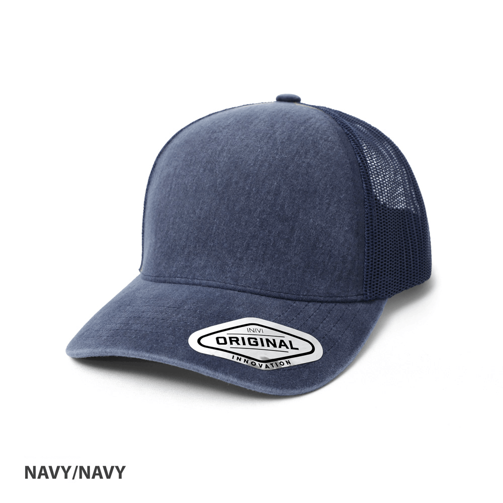 Seamless Front Washed Mesh Cap CAOG305 Navy