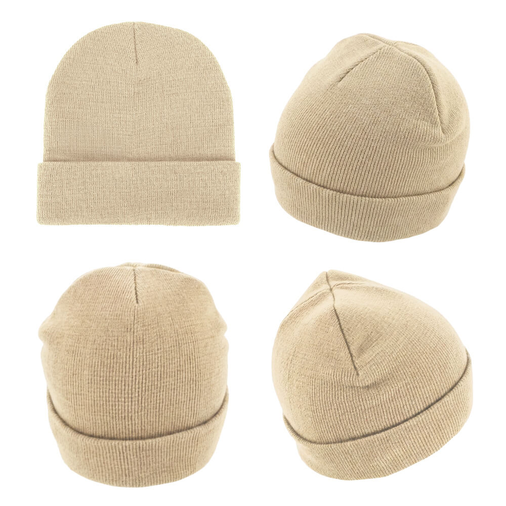 Acrylic Beanie CAAH720 Beige Multiangle