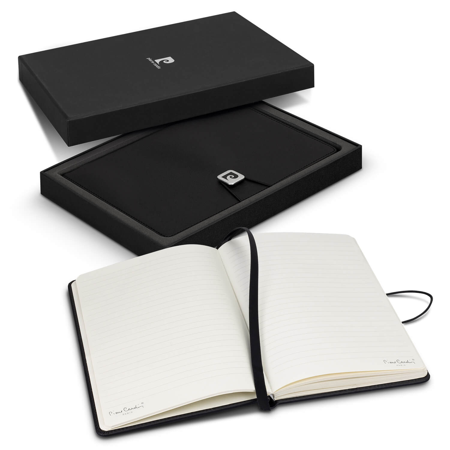 Pierre Cardin Biarritz Notebook Gift Set CA120942 Box Open and Book Open Pierre Cardin Biarritz Notebook Gift Set CA120942 Box Open and Book Open