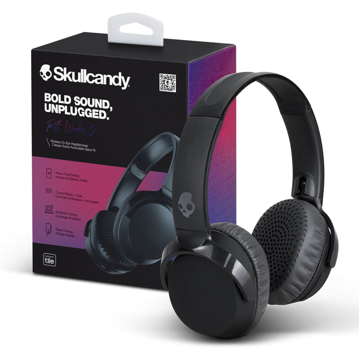 Skullcandy Riff 2 Wireless Headphones CA124875 With Box Skullcandy Riff 2 Wireless Headphones CA124875 With Box
