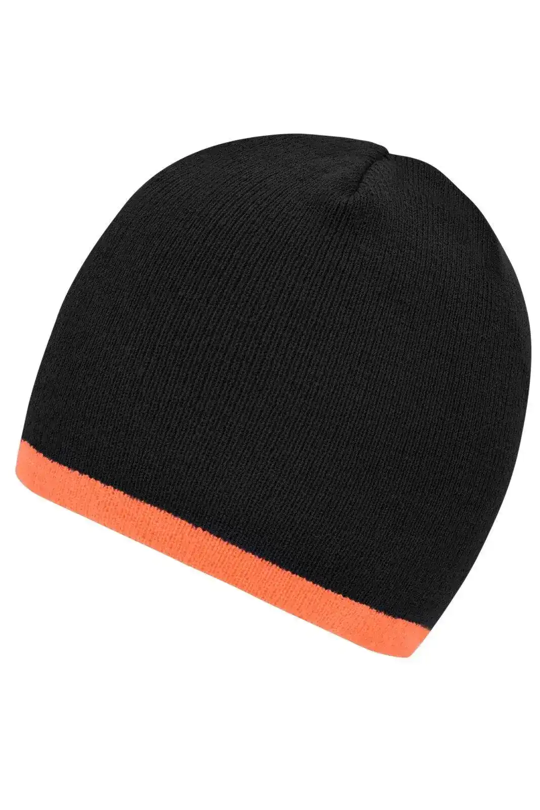 Beanie w Contrast Edge CAMB7584 Black Orange 2